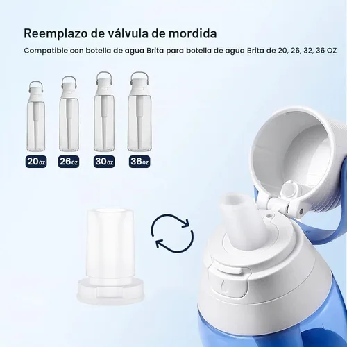 Vista 3 de GLACIER FRESH Boquilla de repuesto para botella de agua Brita, piezas de repuesto de válvula de mordida de botella de silicona compatibles