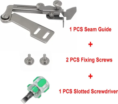 Vista 4 de Guía de costura de costura Presser Foot Fine Tucker Gauge Herramienta de bricolaje ajustable con destornillador para máquina de coser industrial