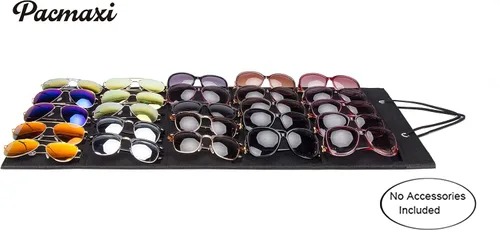 Vista 7 de Pacmaxi - Organizador de lentes de sol con bolsillos, organizador de pared por Sunglasses, soporte de almacenamiento colgante para lentes, exhibidor