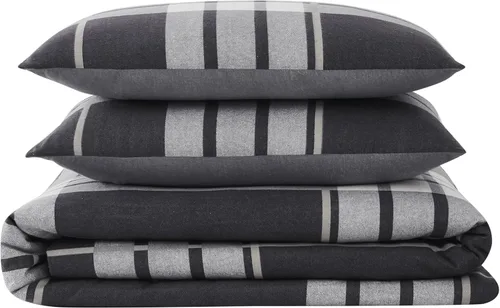 Vista 6 de TRULY SOFT Milo Plaid Full/Queen - Juego de edredón de franela de 3 piezas