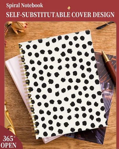 Vista 6 de Cuaderno de espiral para mujer, cuadernos universitarios A5 de 6 x 8.4 pulgadas, 120 páginas rayadas con papel grueso de alta calidad, perfecto