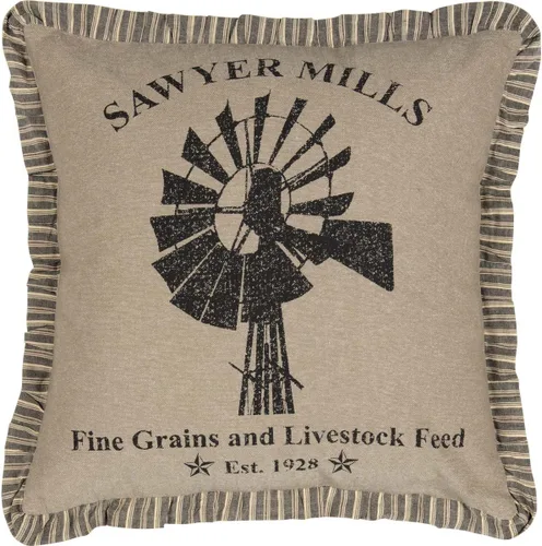 Vista 22 de VHC Brands Sawyer Mill - Almohada decorativa familiar azul para sofá, sofá o cama, 14 x 22 pulgadas
