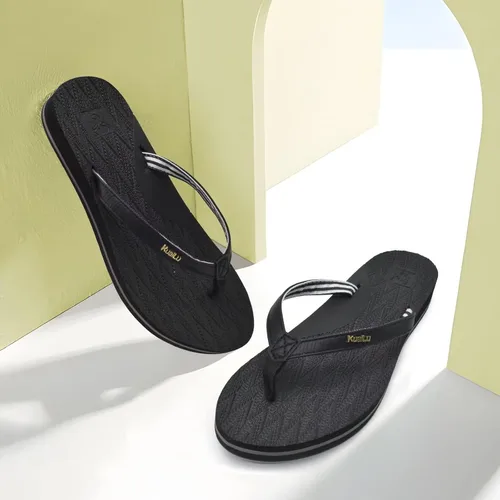 Vista 6 de KuaiLu Chanclas de moda para mujer, ligeras, para verano, playa, yoga, esterilla de tanga con cómodo soporte de arco