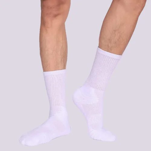 Vista 6 de Calcetines de trabajo para hombre, calcetines acolchados de algodón para botas (6 pares)