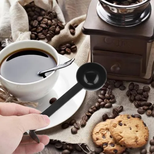 Vista 5 de Cuchara de café de plástico para café con cucharada de medición de manipulación Cuchara de medición de manipulación multifunción de doble propósito