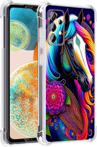 Vista 28 de Funda para Galaxy A23 5G, diseño de flores de mariposa azul, protección contra caídas, a prueba de golpes, carcasa protectora de cuerpo completo