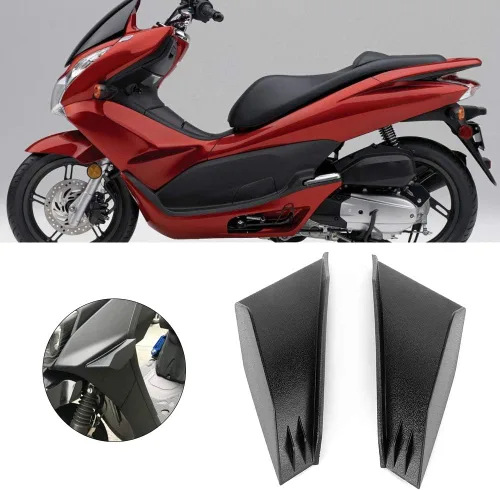 Vista 3 de Aleta de motocicleta, aleta de motocicleta, aleta aerodinámica de carenado, 1 par, kit negro/rojo (opcional) apto para para (negro)
