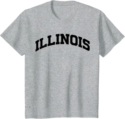 Vista 56 de Illinois Gift - Camiseta de diseño deportivo con texto universitario, gris, S