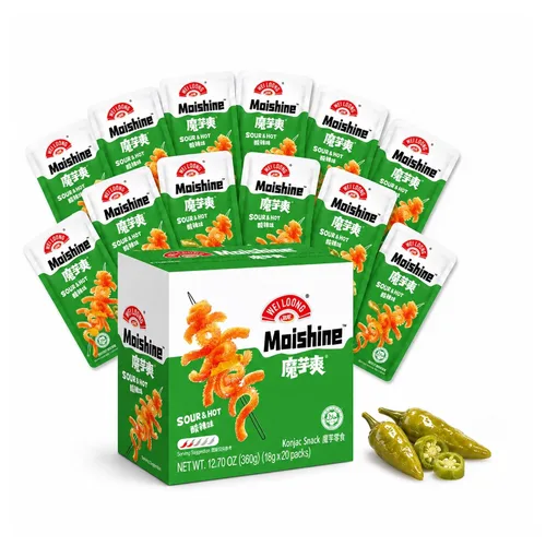 Vista 10 de WEILOONG Moishine Hot & Spicy Konjac Snack, 40 calorías, a base de plantas