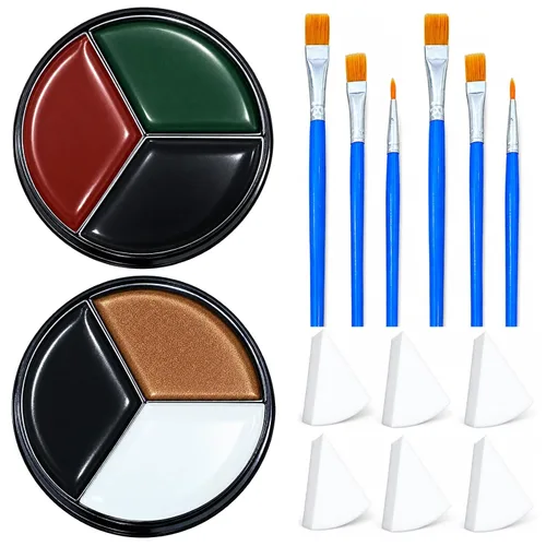 Vista 20 de Paleta de pintura corporal de cara azul Maquillaje de Halloween Kit de Maquillaje H Blue