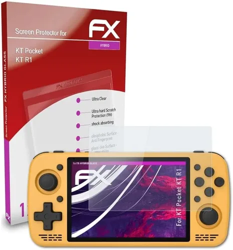 Vista 3 de Película protectora de cristal de plástico compatible con KT Pocket KT R1 Glass Protector, 9H Hybrid-Glass FX Glass Screen Protector de plástico