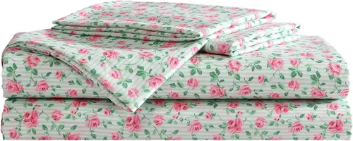 Vista 45 de Betsey Johnson - Juego de sábanas de tamaño individual, ropa de cama de microfibra con estampado Nerdy Teddies con sábana bajera de bolsillo