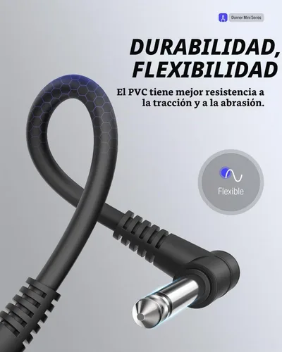 Vista 6 de Donner - Cables de conexión para pedales de efecto de guitarra de 6 pulgadas, negro, paquete de 3