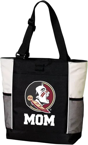 Vista 2 de Broad Bay Florida State Tote Bags Official FSU Game Day Bag Florida State Logo, 600D Polyester Canvas, Adjustable Web Handles, Front Pocket, Side