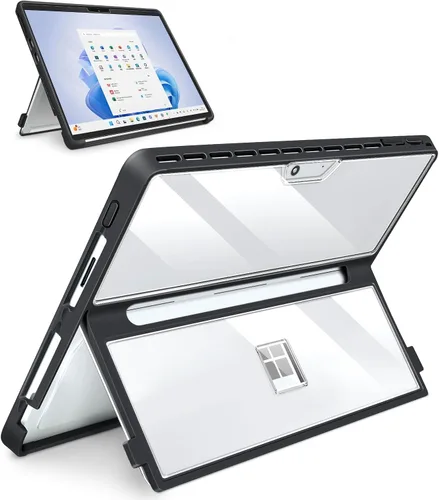 Vista 16 de Funda para Microsoft Surface Pro 11/10/9/8 de 13 pulgadas, con cubierta de soporte, correa de mano, funda resistente todo en uno compatible con Negro