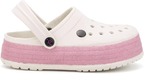 Vista 2 de Olivia Miller Zapatos para niños, Pink Skies Collide Glitter Slip-On Niñas Zuecos Plataforma Slide Sandalias