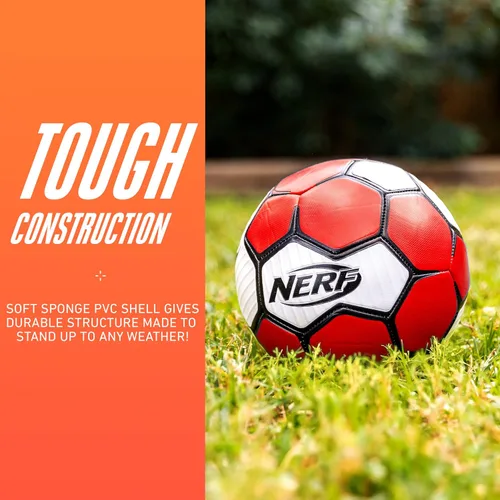 Vista 2 de Nerf Proshot Kids Soccer Ball - Size Indoor + Outdoor Youth Soccer Ball + Air Pump Set - Official Size Soft Cover for Boys + Girls - Pump +