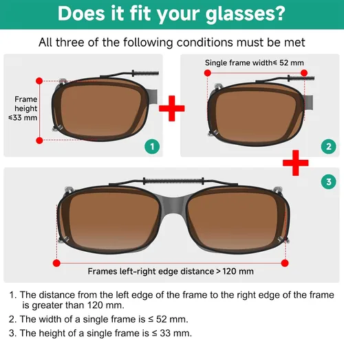 Vista 3 de Eyekepper Gafas de sol con clip para hombre, lentes marrones, 2.047 x 1.260