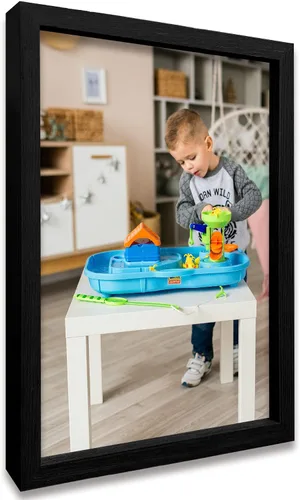 Vista 12 de Impresiones de lienzo personalizadas enmarcadas con tus fotos, impresión personalizada de foto a lienzo, regalos para parejas, amigos, familia, Negro