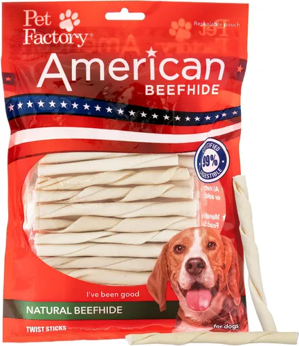 Vista 16 de Pet Factory American Beefhide - Rollos de chips de 5 pulgadas para perros, sabor a carne de res y pollo, 50 unidades/1 paquete