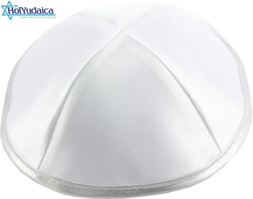 Vista 7 de HolYudaica Paquete de 5 piezas Hq SatinLinoVelvetSeda CrudaGamuza Kippah para hombre, sombrero Yamaka diseñado en Israel Kippot Bulk
