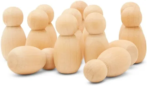 Vista 8 de Muñecas de madera en miniatura de 1-1/8 pulgadas, paquete de 100 muñecas pequeñas para manualidades, figuras en miniatura y juego de mundo pequeño