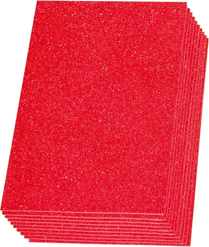 Vista 8 de SALEMAR Hojas de espuma adhesiva con purpurina dorada para manualidades, 10 paquetes de hojas gruesas de EVA autoadhesivas con destellos para Dorado