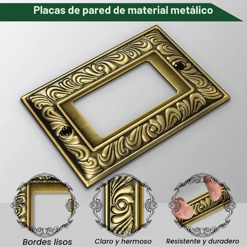 Vista 2 de Cubiertas Decorativas de Interruptor de Luz de Latón Antiguo Placas de Pared Placas de Interruptor Basculante Cubiertas de Enchufes