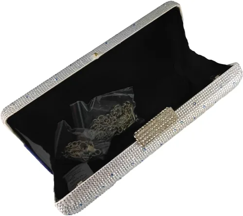 Vista 9 de Boutique De FGG Elegantes bolsos de noche de cristal para mujer, caja de fiesta formal, embrague, boda, diamantes de imitación, bolso de novia