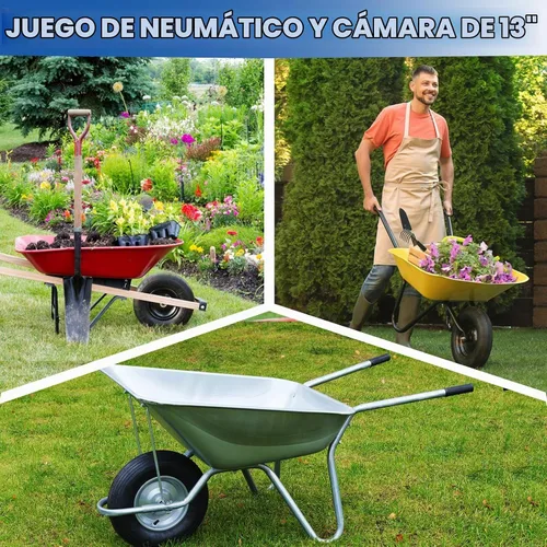 Vista 3 de GICOOL Juego de Neumático de Reemplazo 4.00-6 y Cámara de Aire, 2 Unidades, Neumático y Rueda de 13" de Alta Resistencia, Vástago de Válvula Recta