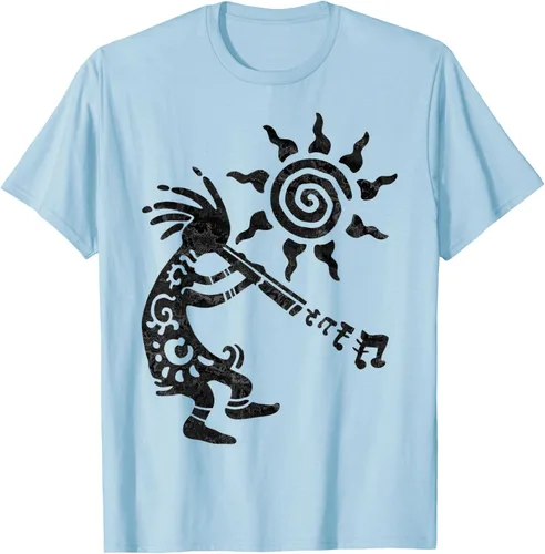 Vista 69 de Native American Kokopelli Musican With Flute 2 - Camiseta divertida para fanáticos, Blanco, S