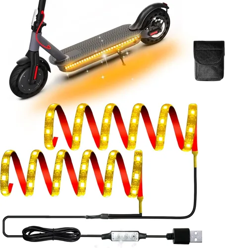 Vista 10 de Keiurot Led Lights for Scooter Night Riding Electric Scooter LED Strip Light Led Light Strips 5V Flashing Mode for Outdoor