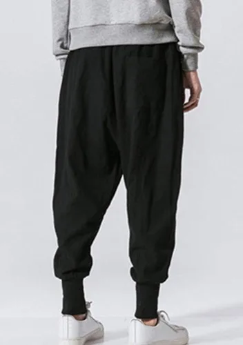 Vista 2 de LifeHe Pantalones harén holgados de lino para hombre