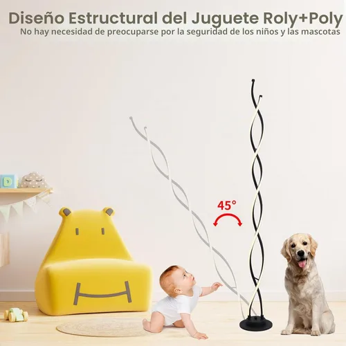 Vista 6 de Lámpara de pie, lámparas de pie LED modernas para sala de estar, 2500LM-40W, lámparas para sala de estar, lámpara de pie regulable con control