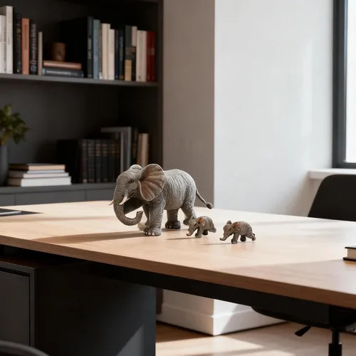 Vista 5 de Estatua familiar de elefante de yoga, juego de 3 piezas de figuras para madre y bebés, decoración de buena suerte para el hogar y la oficina