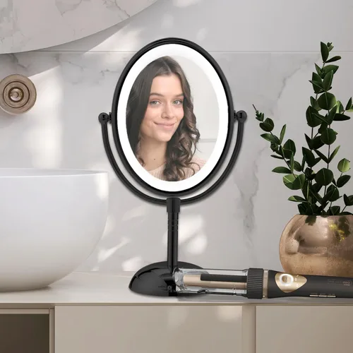 Vista 6 de Conair Paquete de Edición Limitada INFINITIPRO by CONAIR Curl Secret Plancha Rizadora Automática con Barril de 3/4 pulgadas - y - Espejo de Negro