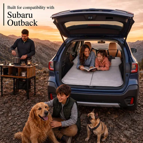 Vista 2 de Colchón de coche para Subaru Outback, cama plegable no inflable