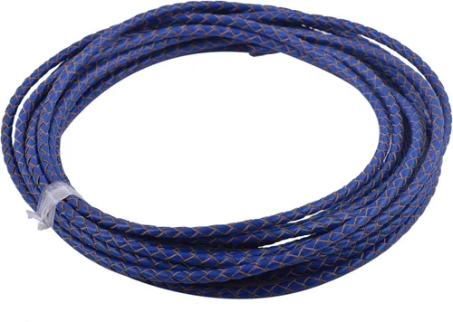Vista 36 de 2 yardas 8.0mm Cordón redondo de cuero trenzado auténtico marrón antiguo para corbata de bolo