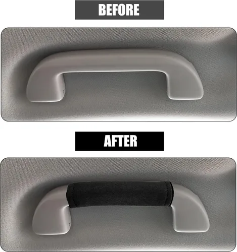 Vista 3 de X AUTOHAUX 2 unids Universal Car Accessories Suede Door Handle Cover Soft Car Handle Protector Negro