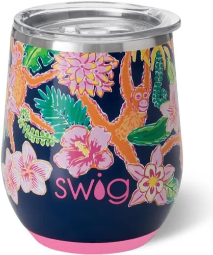 Vista 32 de Swig Life Vaso de vino de 12 onzas con tapa, acero inoxidable, apto para lavavajillas, portátil, triple aislamiento (todos los americanos)