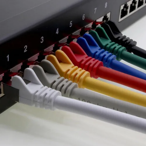 Vista 5 de Premium Cord Cable de conexión UTP RJ45 RJ45 Nivel 5e 0.3 ft Gris