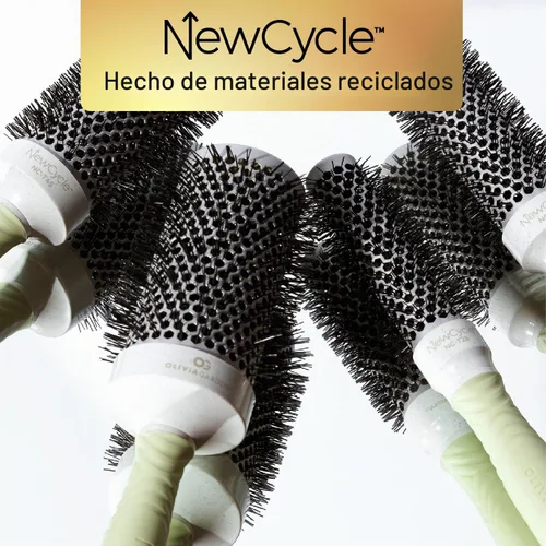 Vista 6 de Olivia Garden NewCycle Round Thermal Hair Brush (not Electrical) with Ceramic Barrel, Ionic Technology and Made from 100% Recycled