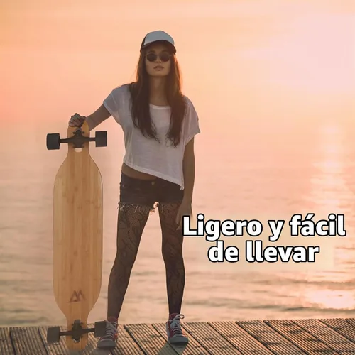 Vista 6 de Magneto Longboards Bamboo Longboards for Cruising, Carving, Free-Style, Downhill and Dancing (Bamboo Drop & Fiberglass Through Longboard)