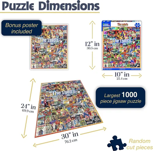Vista 3 de Rompecabezas de 1000 piezas de White Mountain Puzzles de Los Años Ochenta