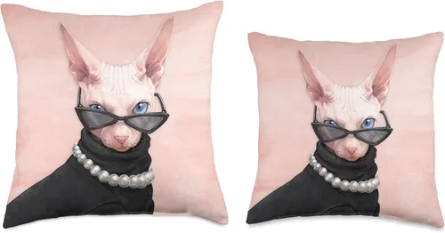 Vista 3 de Sphynx Cat Posh Sphynx - Almohada de 16.0 x 16.0 in, multicolor