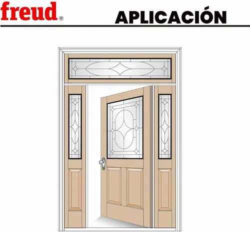 Vista 6 de Freud 98-302: Juego de brocas de construcción de puertas de 3 piezas, corte redondeado y quadra