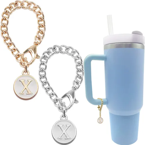 Vista 9 de Tovly Stanley Cup - 2 piezas de accesorios de letras con nombre de identificación inicial con mango personalizado para vaso Stanley