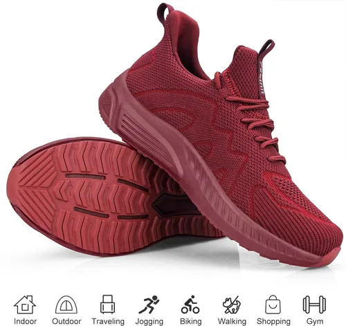Vista 5 de Feethit - Tenis para hombre antideslizantes, ligeros, transpirables, estilo slip-on, para caminar, correr y gimnasio