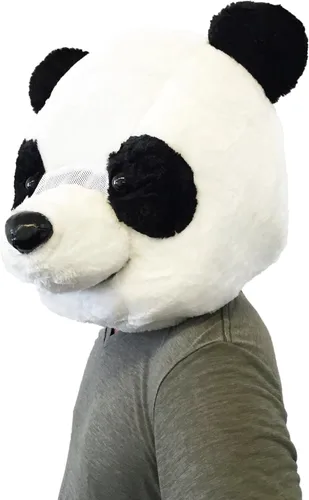 Vista 3 de Cabezudos para disfraz., Panda, Blanco