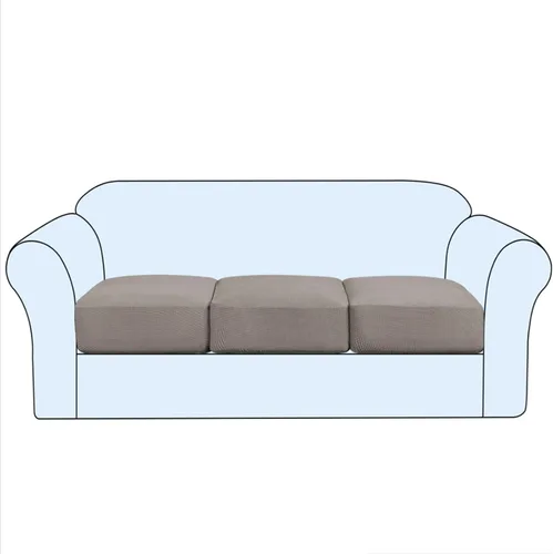 Vista 7 de Funda de cojín elástica para sofá, funda de asiento, funda de sofá de dos plazas, protector de elastano elástico para muebles para asiento (negro, 1)
